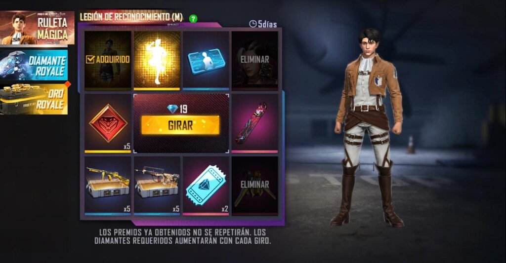 Free Fire Attack on Titan Levi